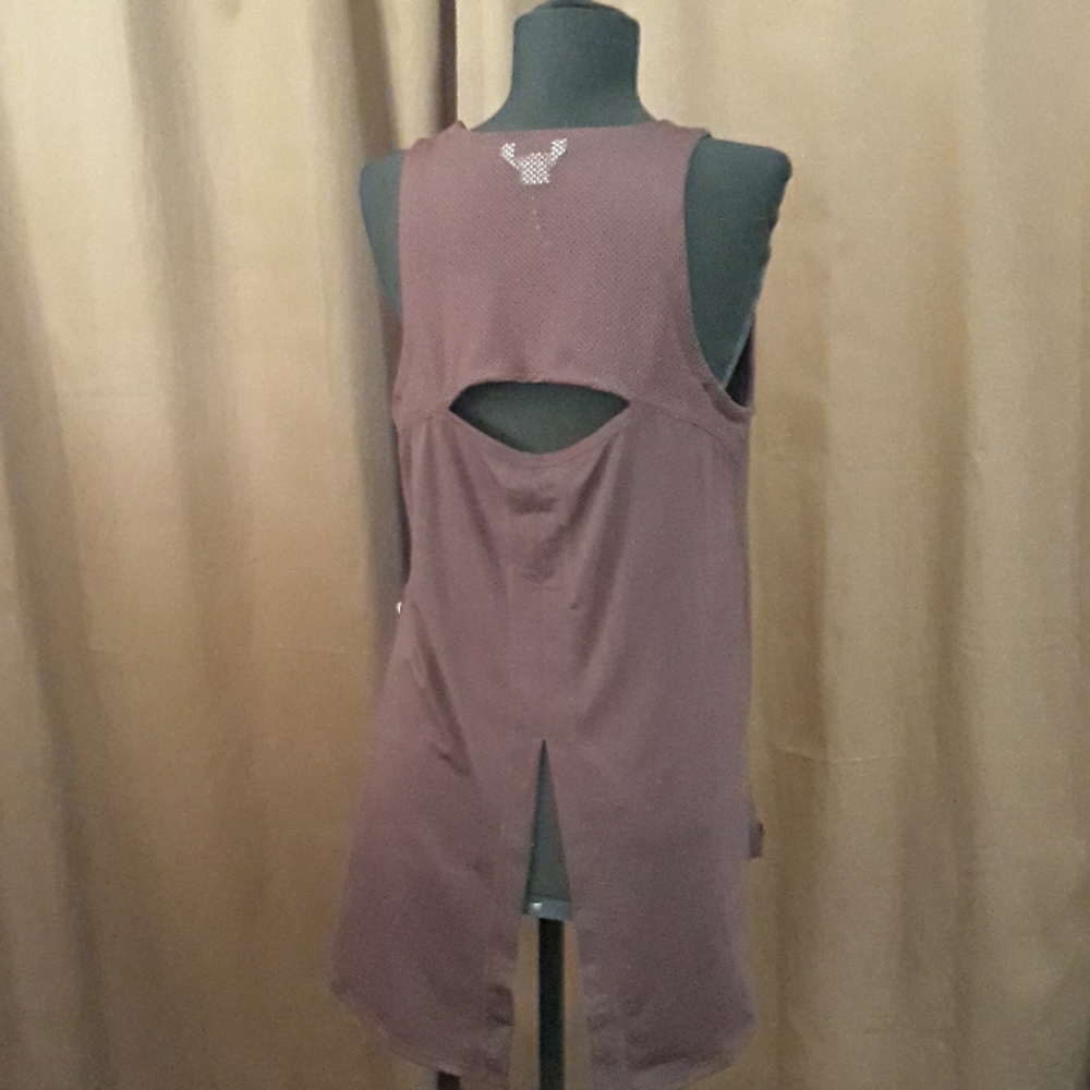 YOGA Well Calm Keyhole tie-back mesh tank Work Out Top Shirt NEW Large Port - Picture 5 of 9